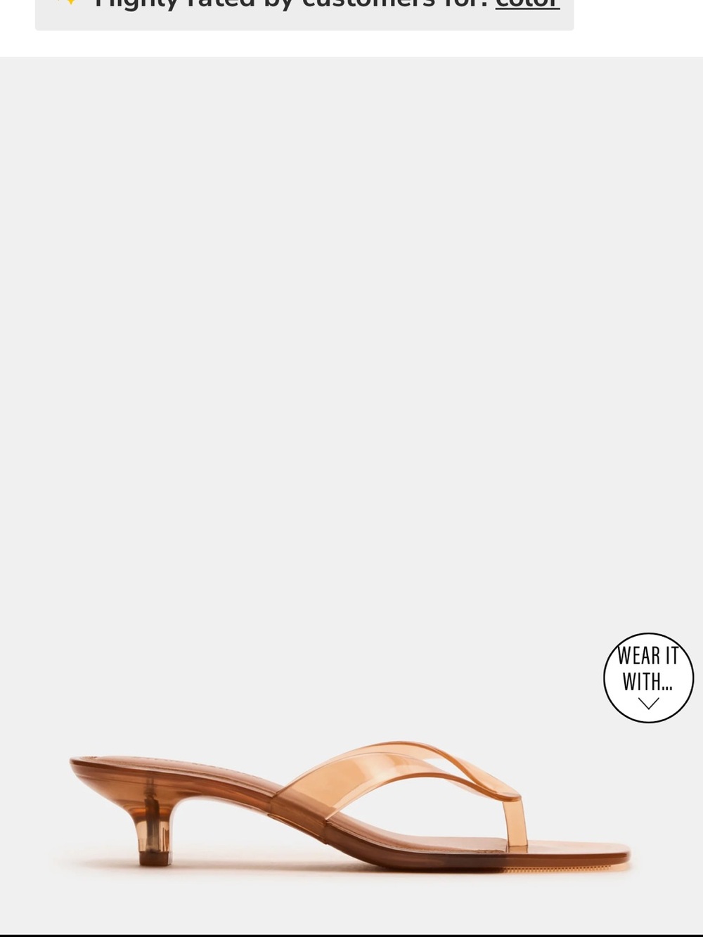 Steve Madden Clear Brown Kitten Heel Thong Sandal